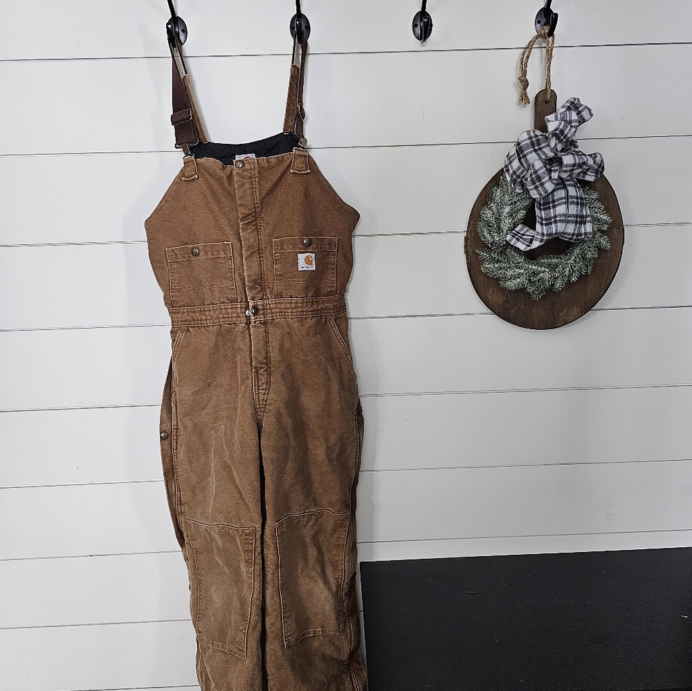 Carhartt WOMEN'S RELAXED FIT WASHED DUCK INSULATED BIB OVERALL, sm, 2 by 30